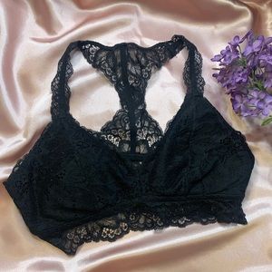 Black lace racer back bralette by Auden